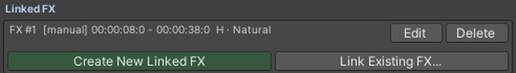 The Linked FX block on the Cue's General page.