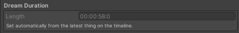 The Dream Duration box. Length is shown locked, not typed.