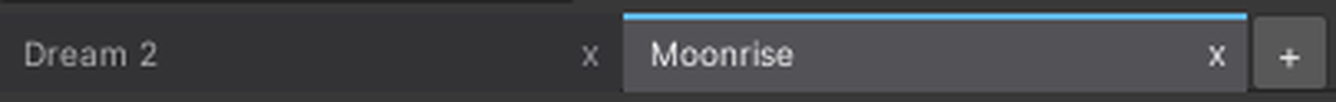 One tab per Dream. The plus at the end adds one.