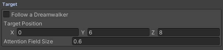 The Target block for Look Here, with Attention Field Size.