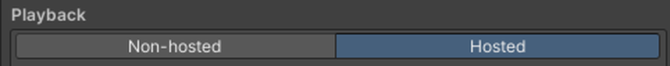 The Non-hosted or Hosted toolbar at the top of the Playback box.