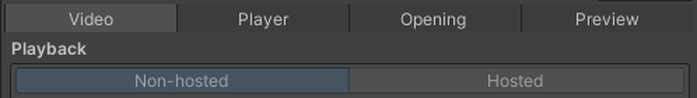 The Playback switch on the Video page, set to Non-hosted.
