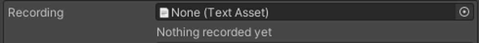 The Recording field on a Presence node, before any take is recorded.
