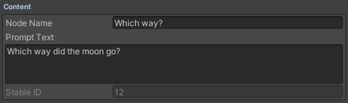 The Content block, with the Prompt Text the viewer reads.